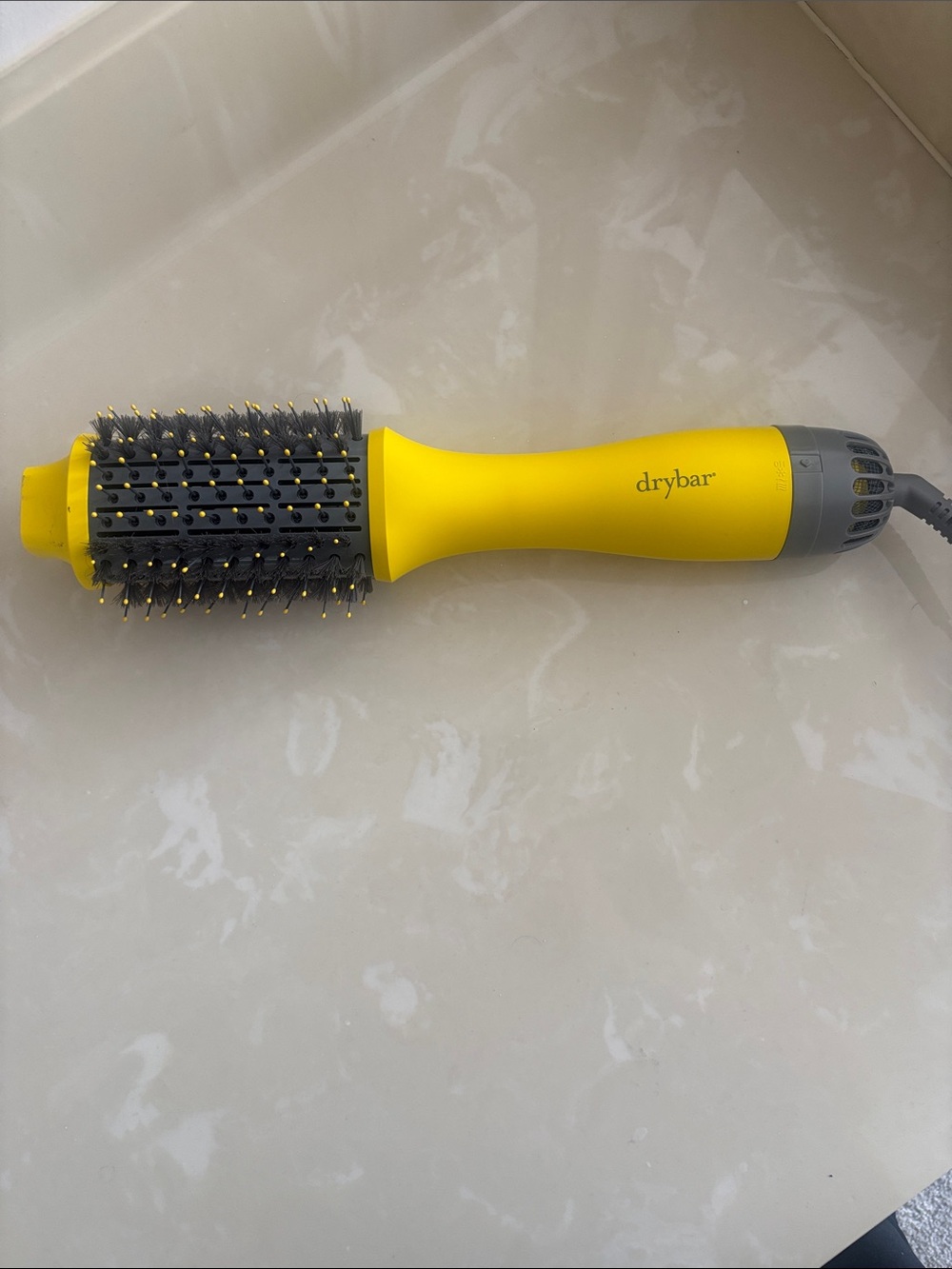 Drybar Yellow Round Thermal Brush with Gray Bristles